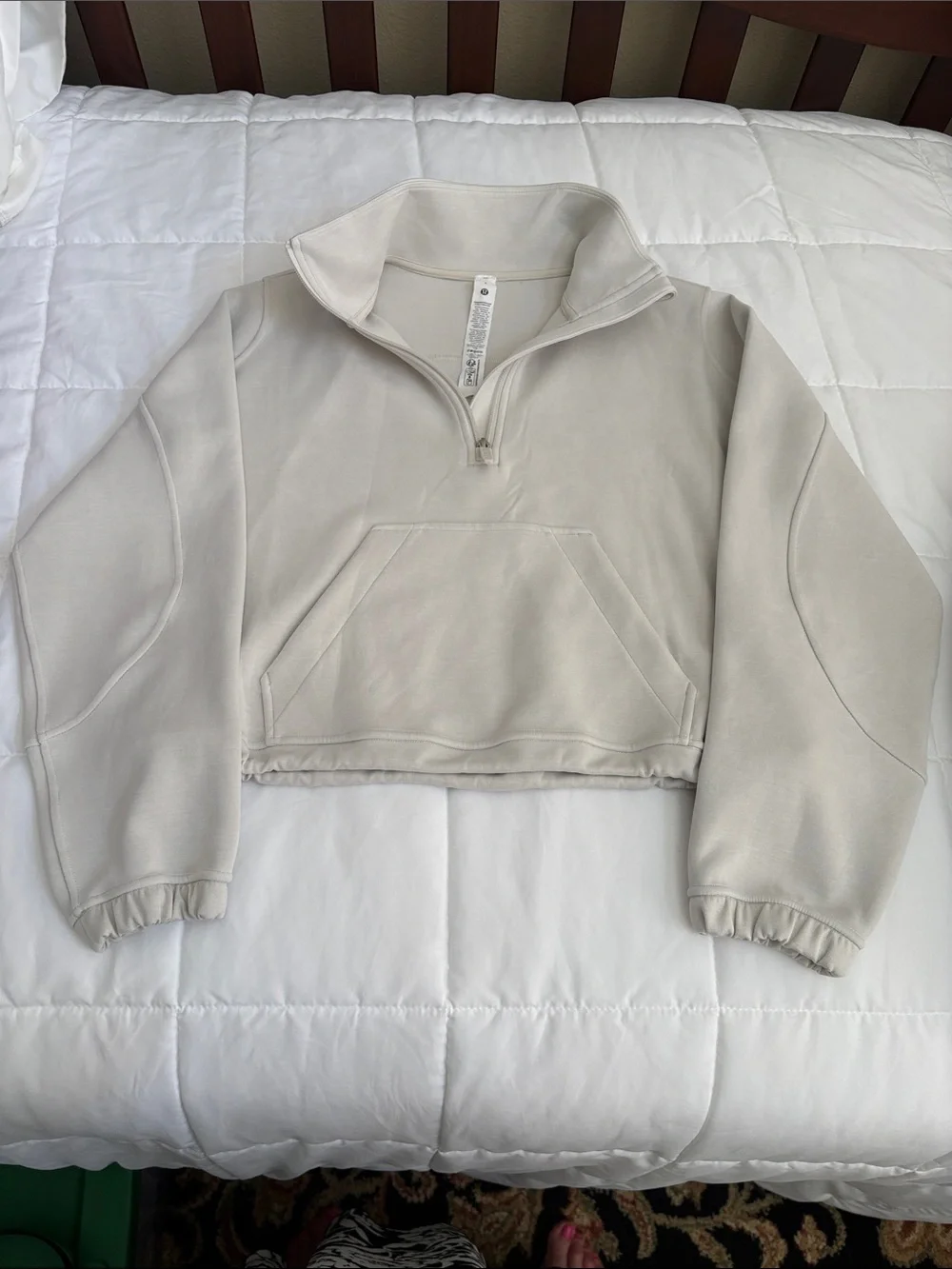 lululemon athletica soft stream half zip bone color size 4 jacket